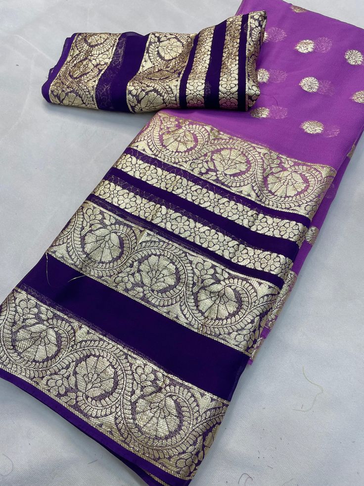 Beaded Georgette Saree Yardage