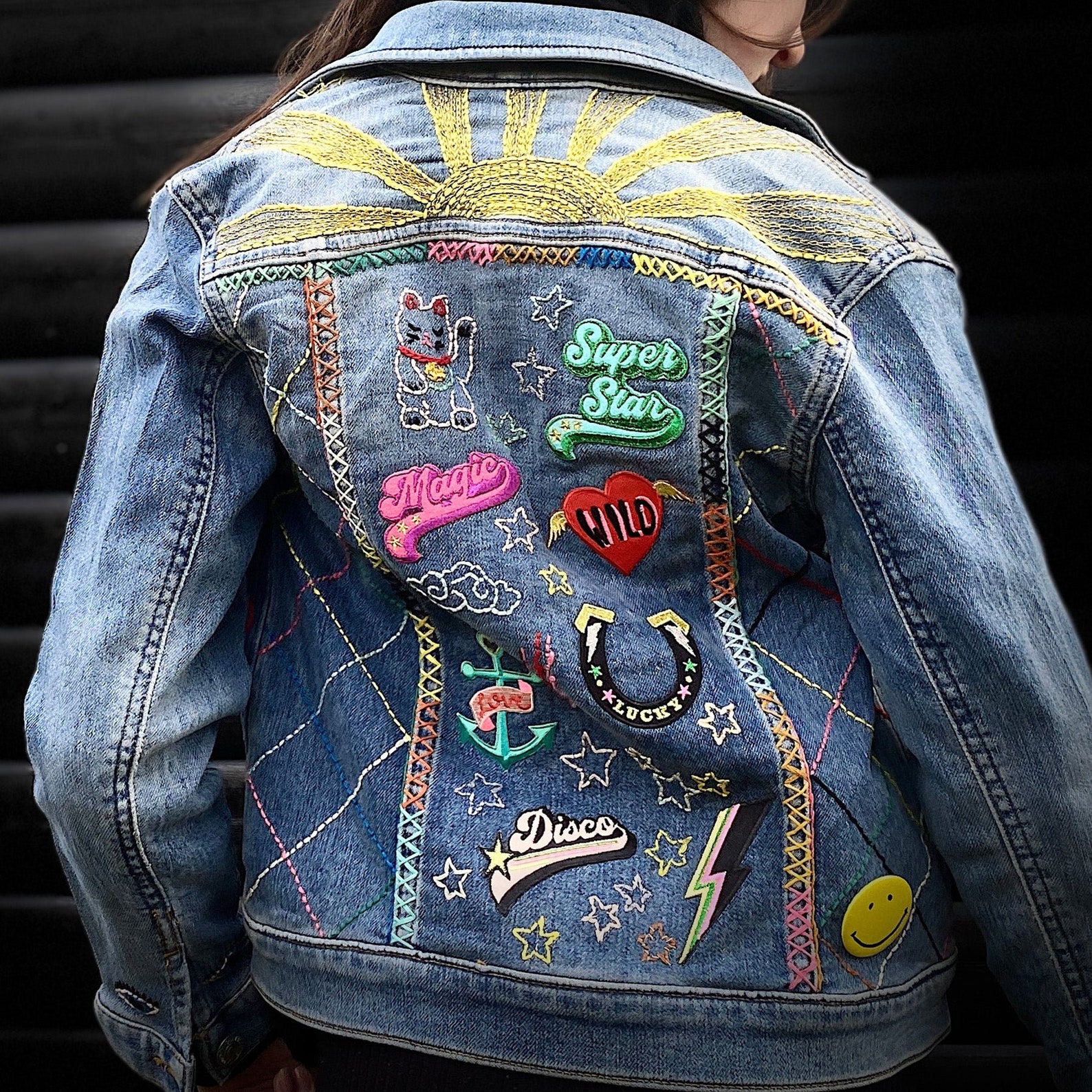 Embroidered Iron-On Denim Patches