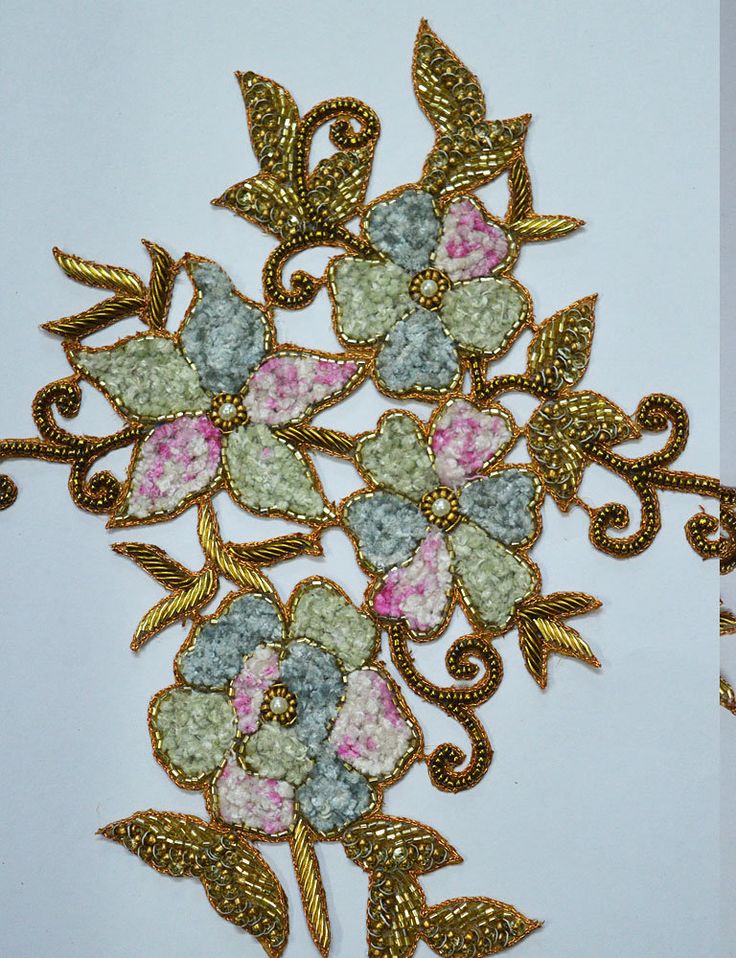 Hand-Beaded Applique Patches