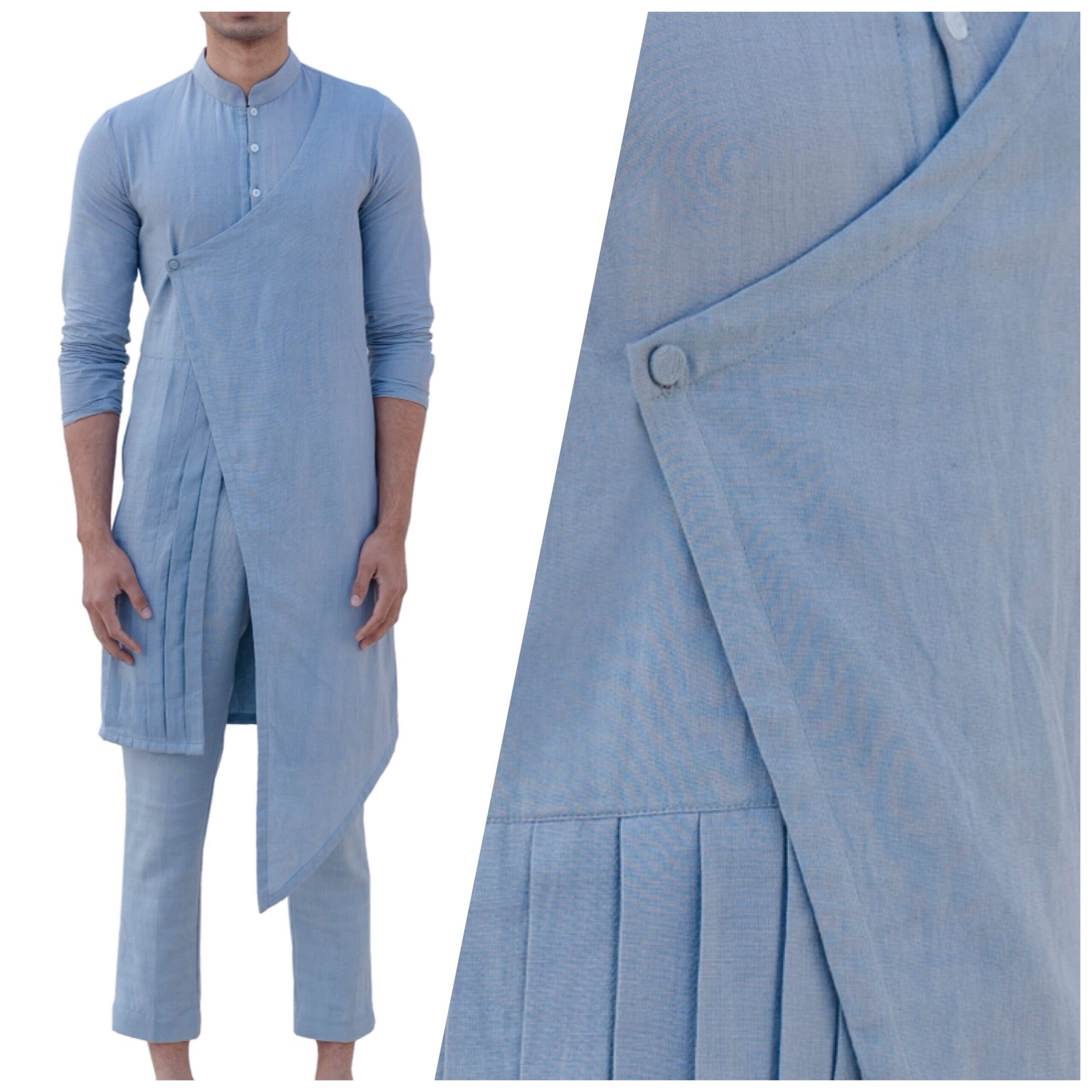 Men's Asymmetric Hem Indo-Western Outfit