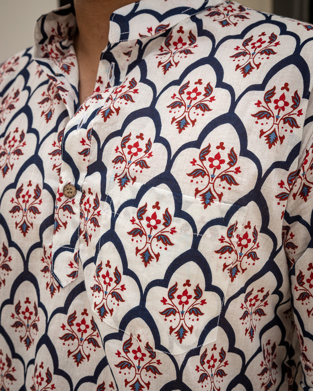 Men's Block Print Short Tunic