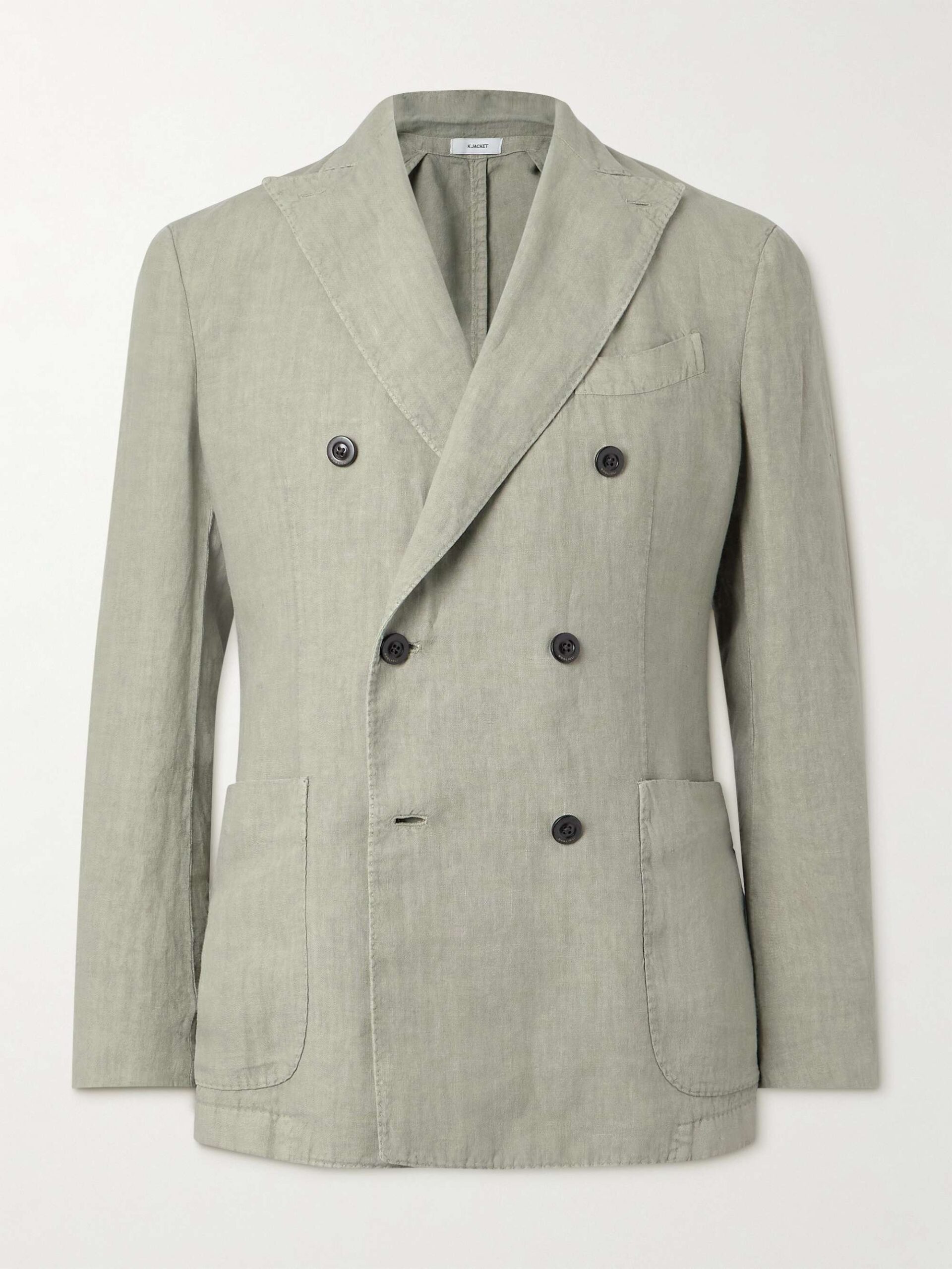 Men's Double-Breasted Linen Suit