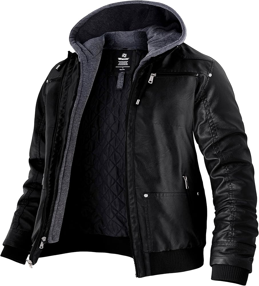 Men's Faux Leather Moto Jacket