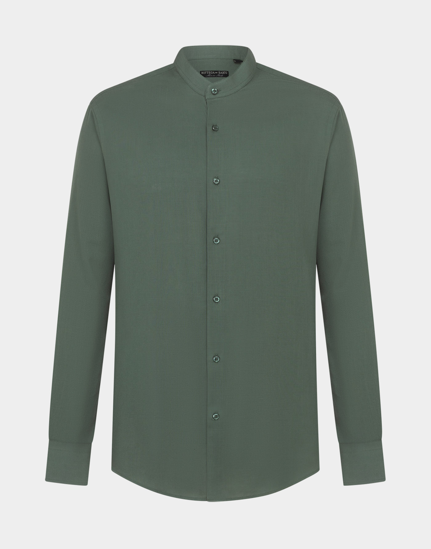 Men's Mandarin Collar Linen Blend Shirt