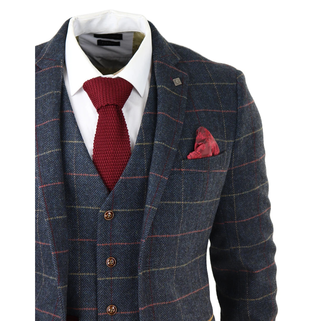 Men's Three-Piece Checkered Suit
