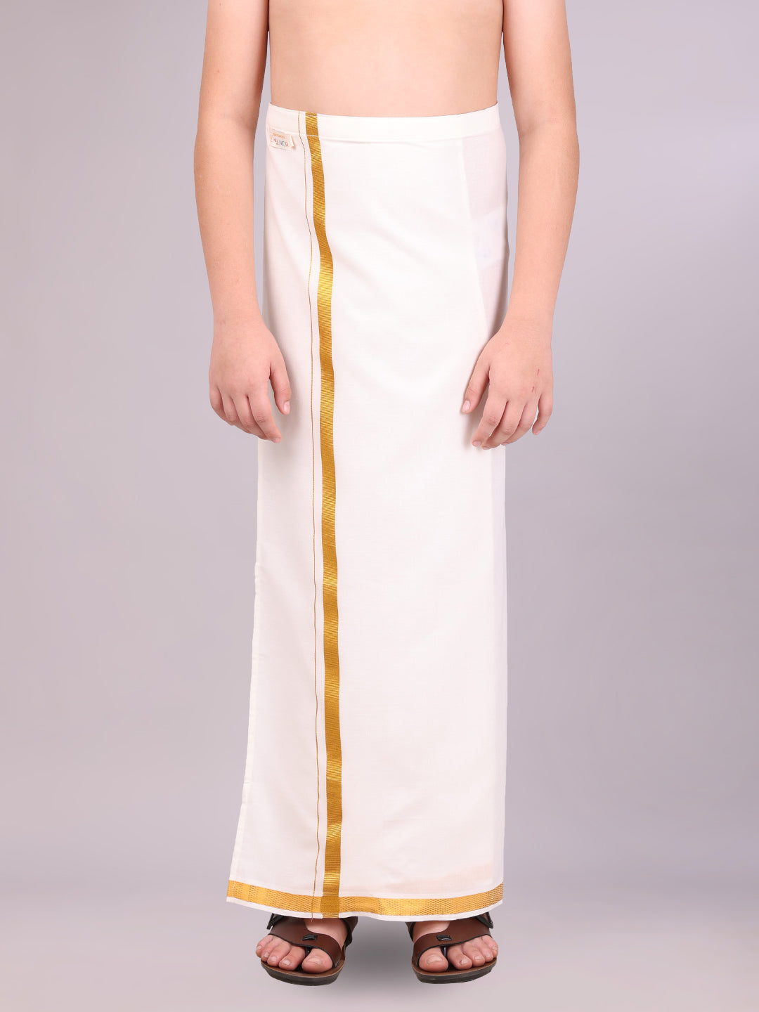 Toddler Boys' Cotton Dhoti with Gold Border