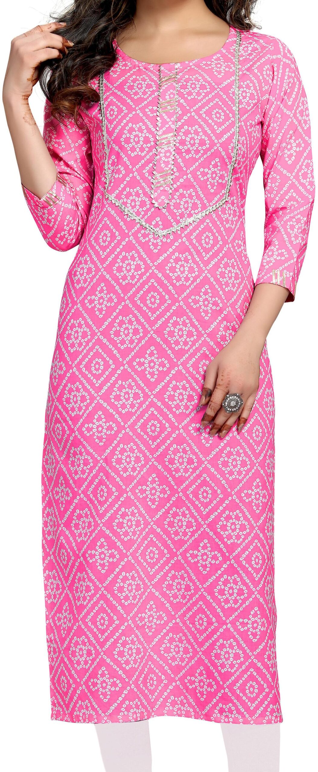 Women's Bandhani Print Peplum Kurti