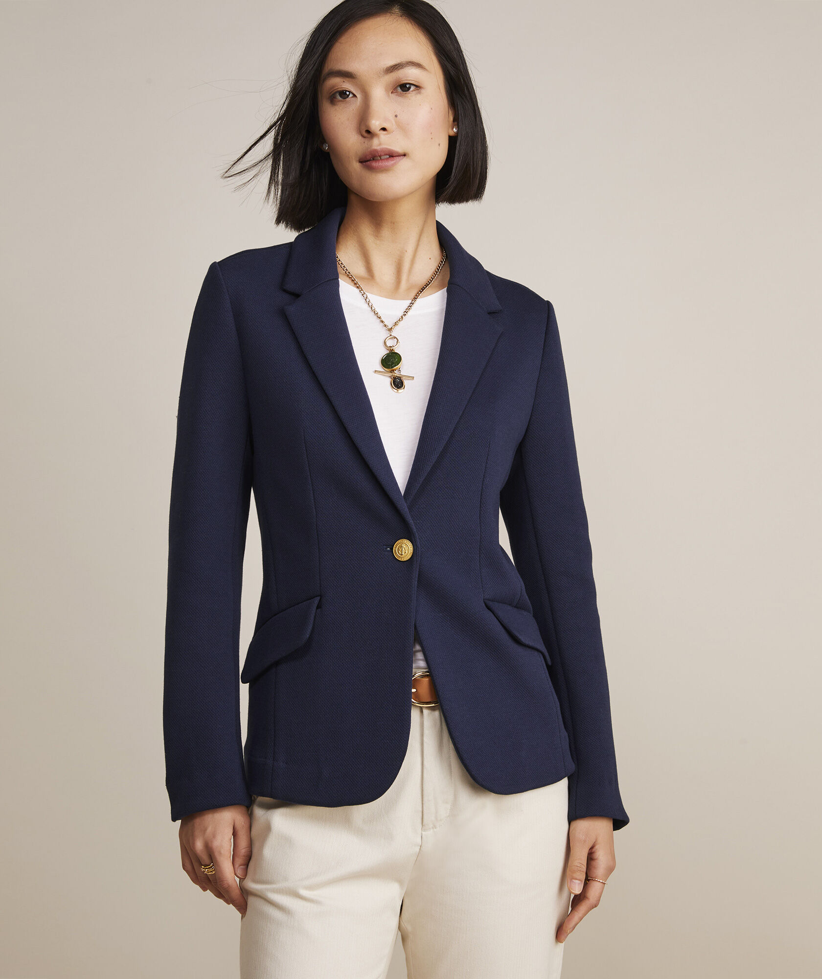 Women's Broad-Shoulder Tailored Blazer
