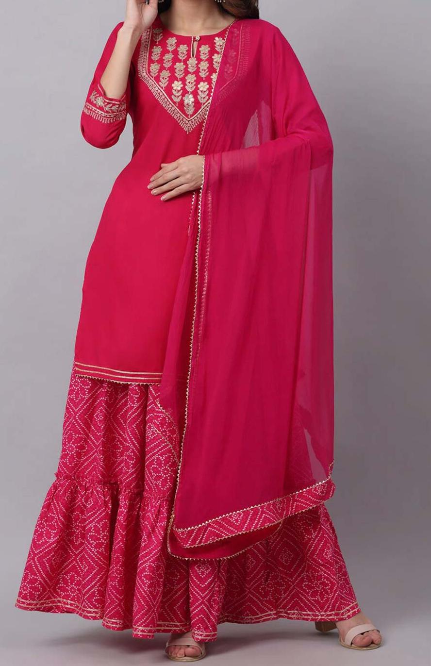 Women's Gotta Patti Embroidered Suit Set