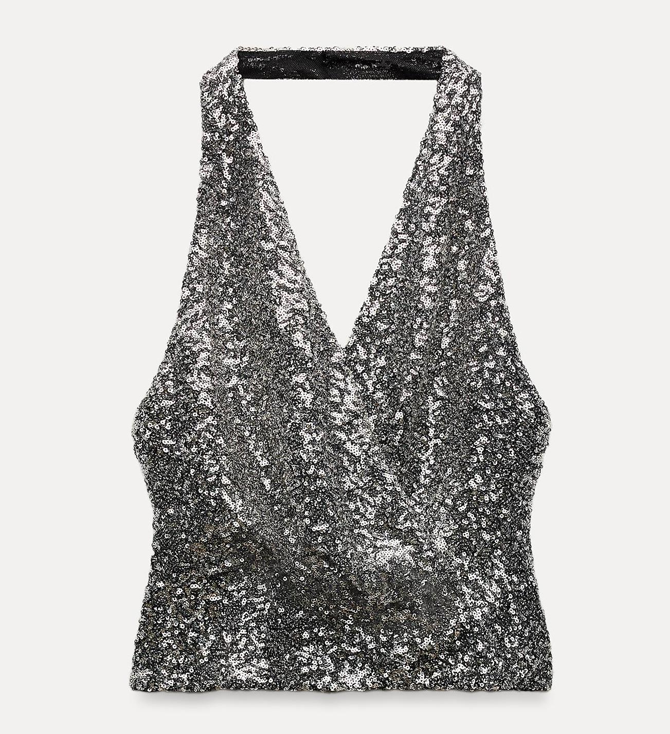 Women's Halter Neck Sequined Top
