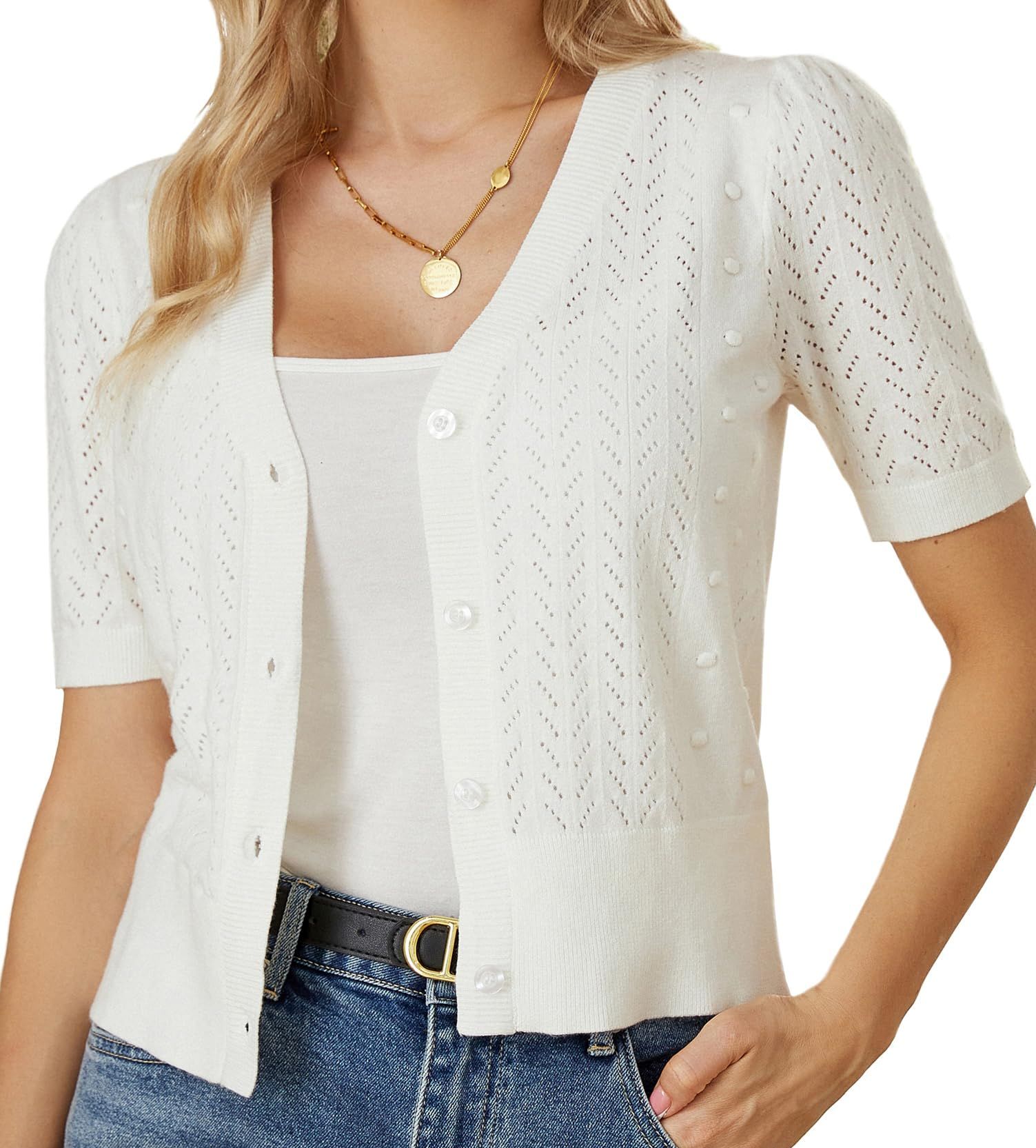 Women's Pointelle Knit Shrug